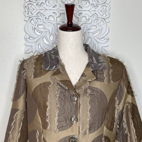 TAYLOR G Dallas Texas size MEDIUM Jacket Embroidered Layered Sleeves USA BRONZE - Picture 3 of 15
